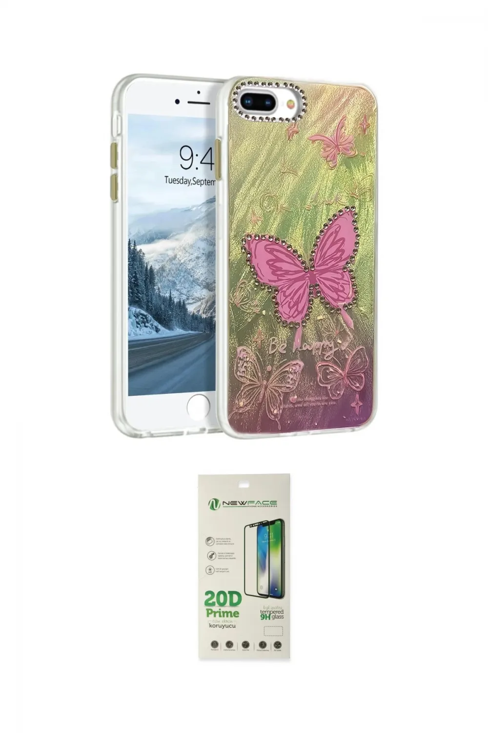 ieg™ iPhone 7 Plus Kılıf Zirve Modern Prime - Siyah 20D Premium Cam Ekran Koruyucu