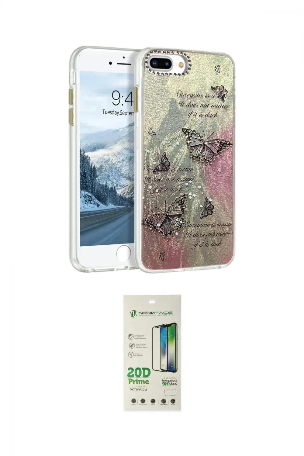 ieg™ iPhone 7 Plus Kılıf Zirve Modern Prime - Siyah 20D Premium Cam Ekran Koruyucu