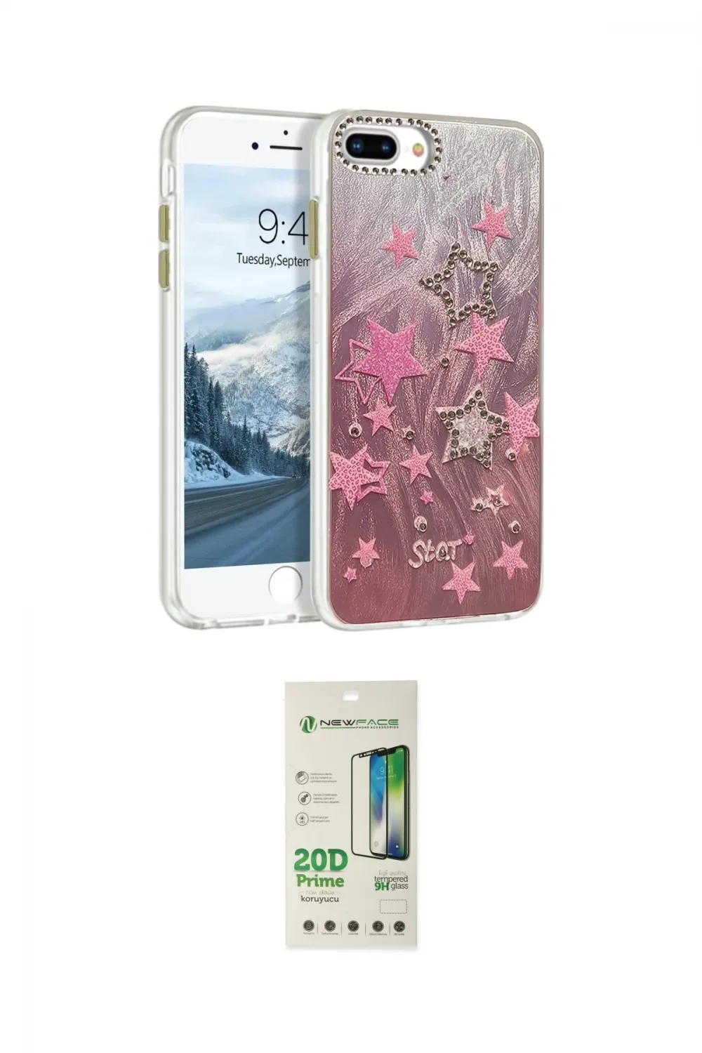 ieg™ iPhone 7 Plus Kılıf Zirve Modern Prime - Siyah 20D Premium Cam Ekran Koruyucu