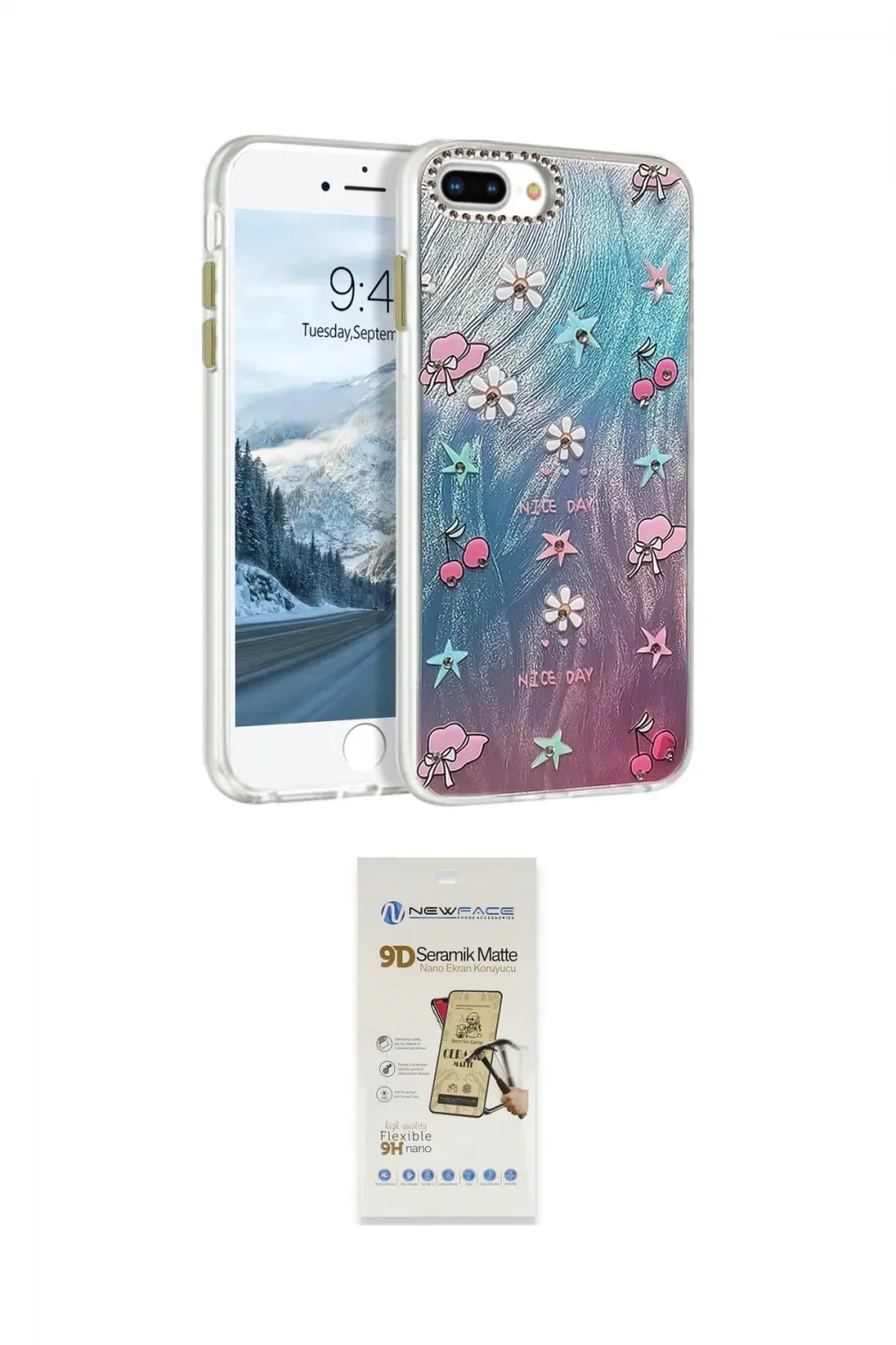 ieg™ iPhone 7 Plus Kılıf Zirve Modern Prime - Siyah Mat Seramik Nano Ekran Koruyucu
