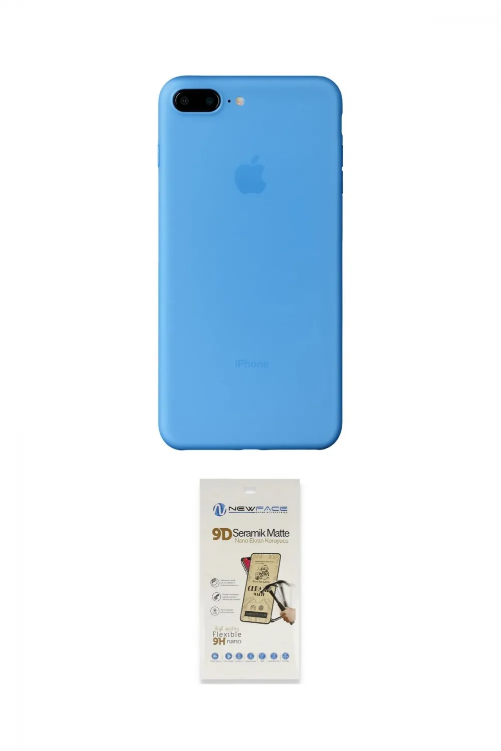 ieg™ iPhone 8 Plus Kılıf Yadigar Yansıma Serisi - Beyaz Mat Seramik Nano Ekran Koruyucu