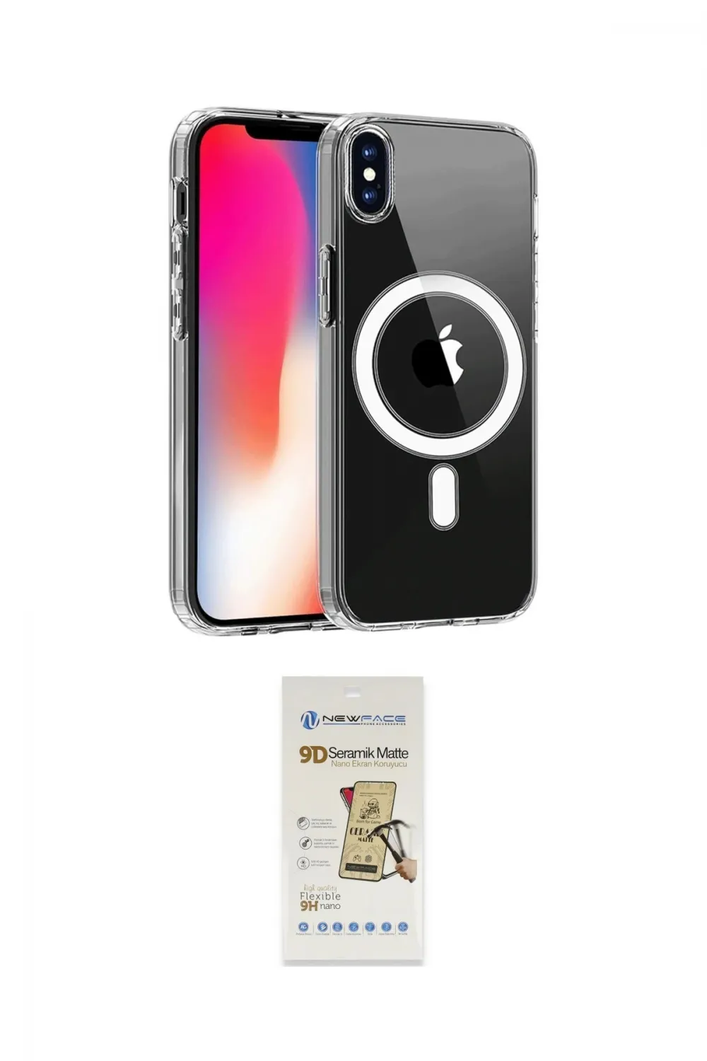 ieg™ iPhone X Kılıf Ahenk Yansıma Prime - Siyah Mat Seramik Nano Ekran Koruyucu