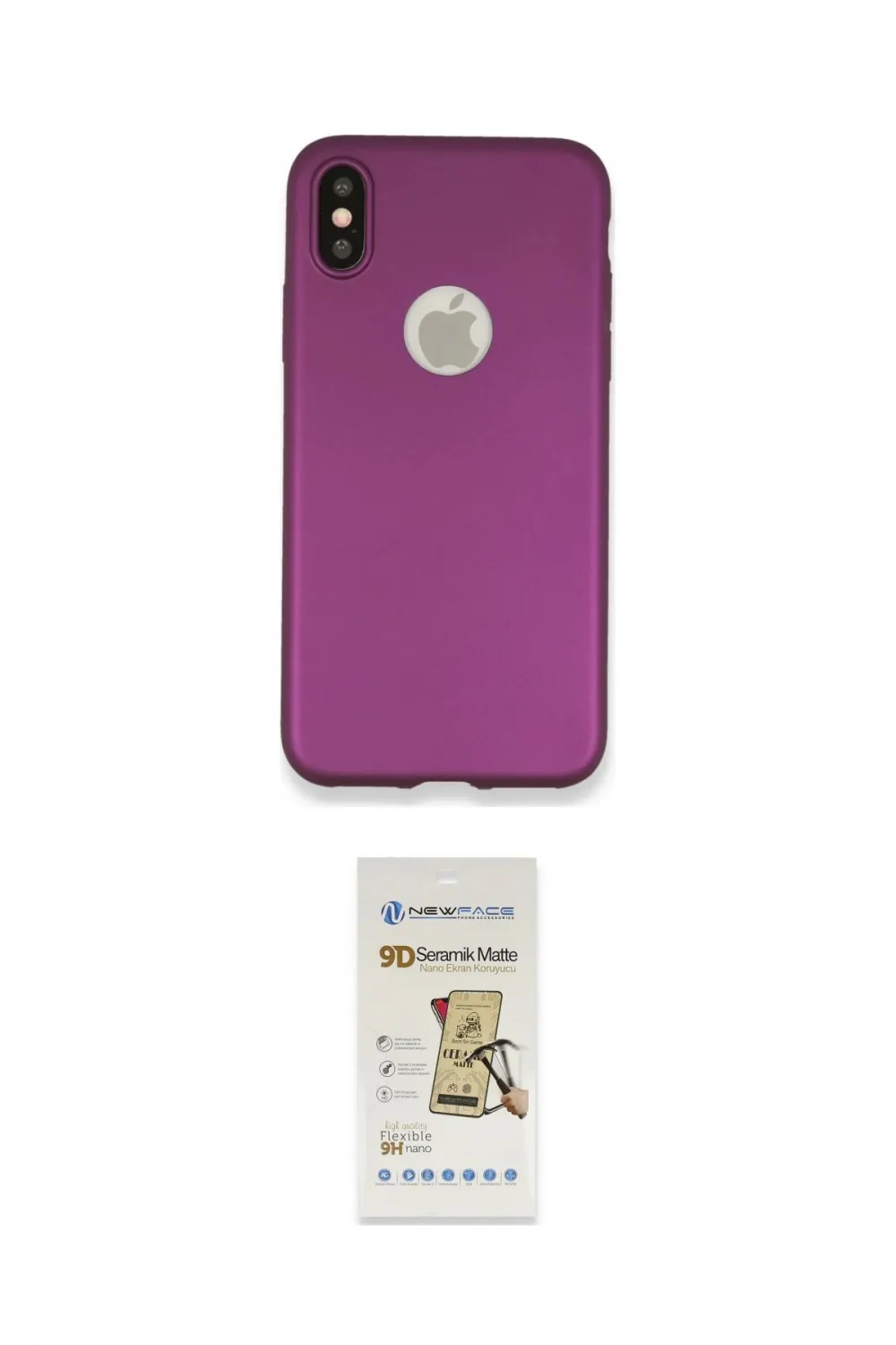 ieg™ iPhone X Kılıf Kozmos Yansıma Özel Seri - Siyah Mat Seramik Nano Ekran Koruyucu