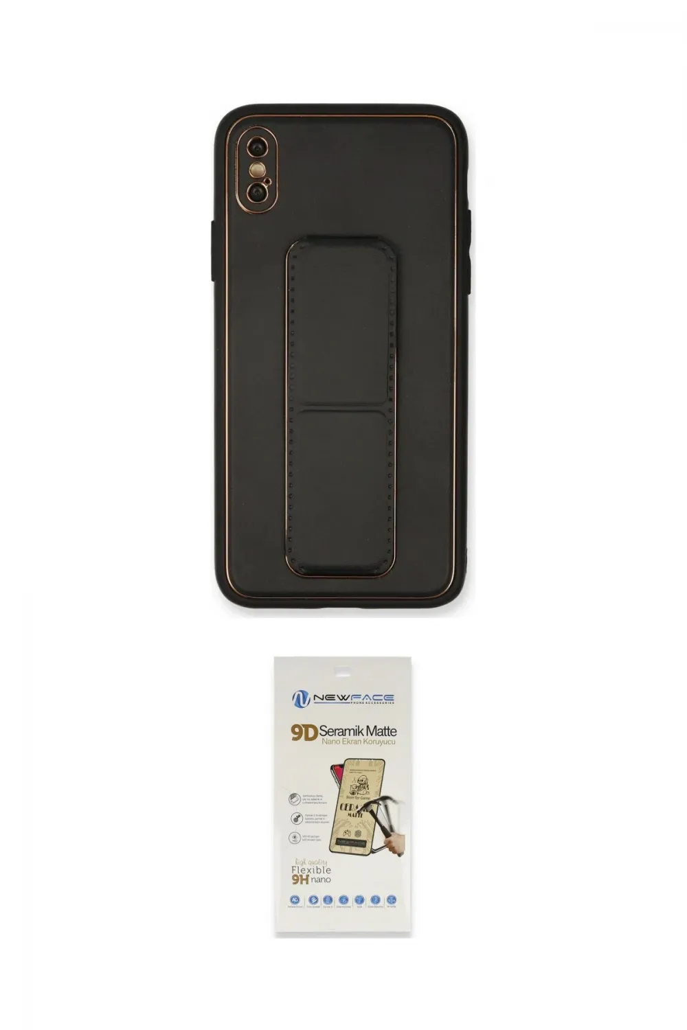 ieg™ iPhone XS Max Kılıf Akış Doku - Siyah Mat Seramik Nano Ekran Koruyucu