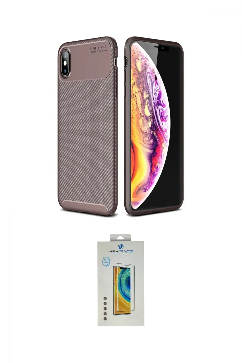 ieg™ iPhone XS Max Kılıf Eksen Form Prime - Siyah Polymer Nano Ekran Koruyucu