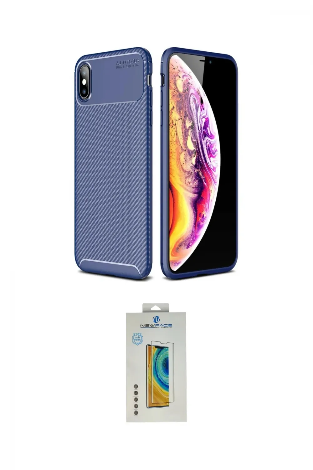 ieg™ iPhone XS Max Kılıf Eksen Form Prime - Siyah Polymer Nano Ekran Koruyucu