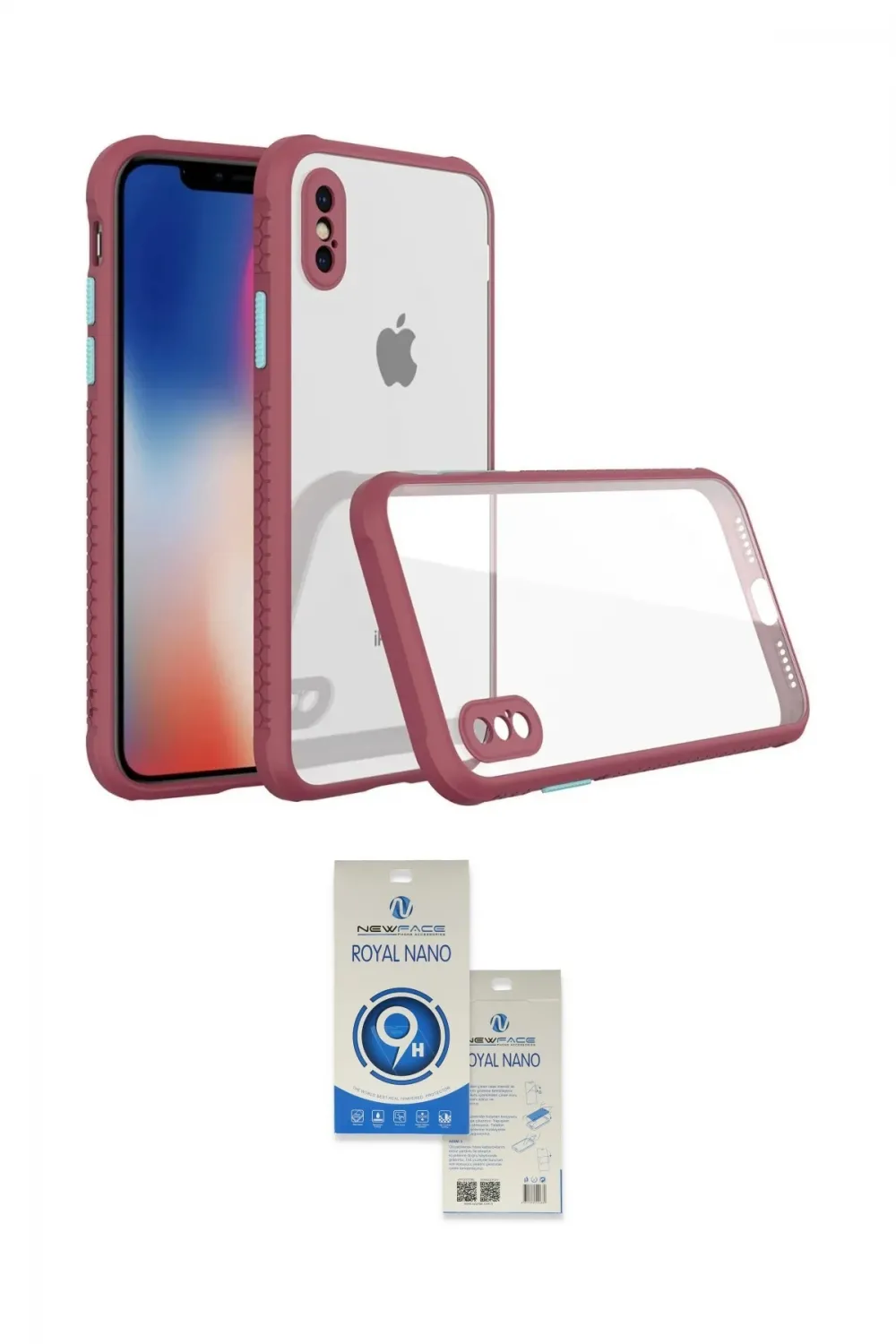 ieg™ iPhone XS Max Kılıf Nova Asil Özel Seri - Şeffaf Royal Nano Ekran Koruyucu