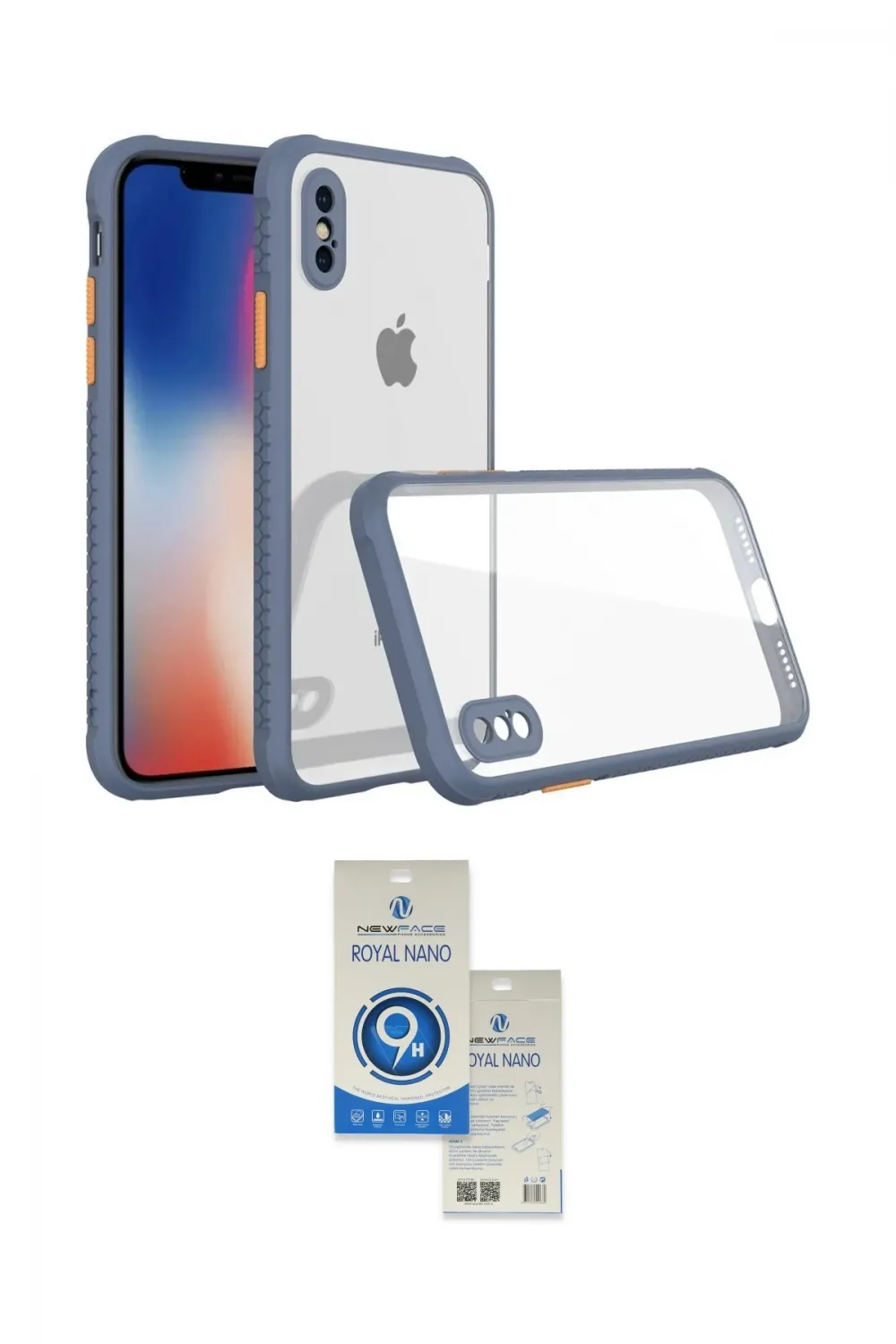 ieg™ iPhone XS Max Kılıf Nova Asil Özel Seri - Şeffaf Royal Nano Ekran Koruyucu