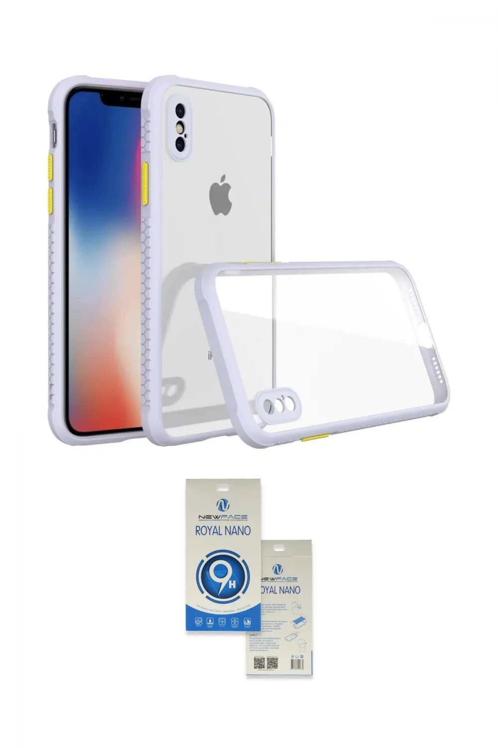ieg™ iPhone XS Max Kılıf Nova Asil Özel Seri - Şeffaf Royal Nano Ekran Koruyucu