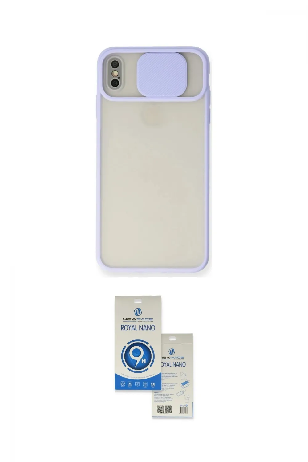 ieg™ iPhone XS Max Kılıf Vadi Çizgi - Şeffaf Royal Nano Ekran Koruyucu