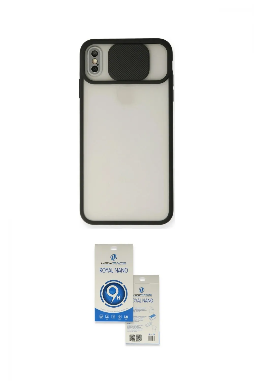 ieg™ iPhone XS Max Kılıf Vadi Çizgi - Şeffaf Royal Nano Ekran Koruyucu