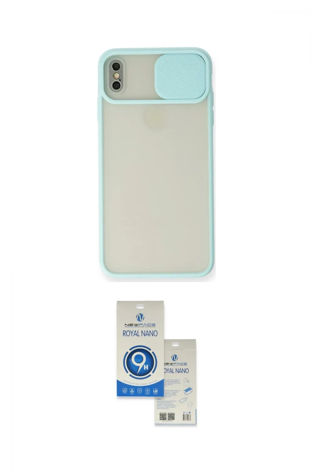 ieg™ iPhone XS Max Kılıf Vadi Çizgi - Şeffaf Royal Nano Ekran Koruyucu