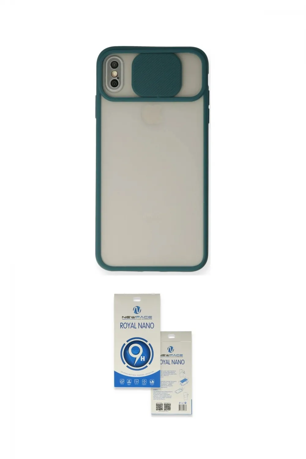 ieg™ iPhone XS Max Kılıf Vadi Çizgi - Şeffaf Royal Nano Ekran Koruyucu