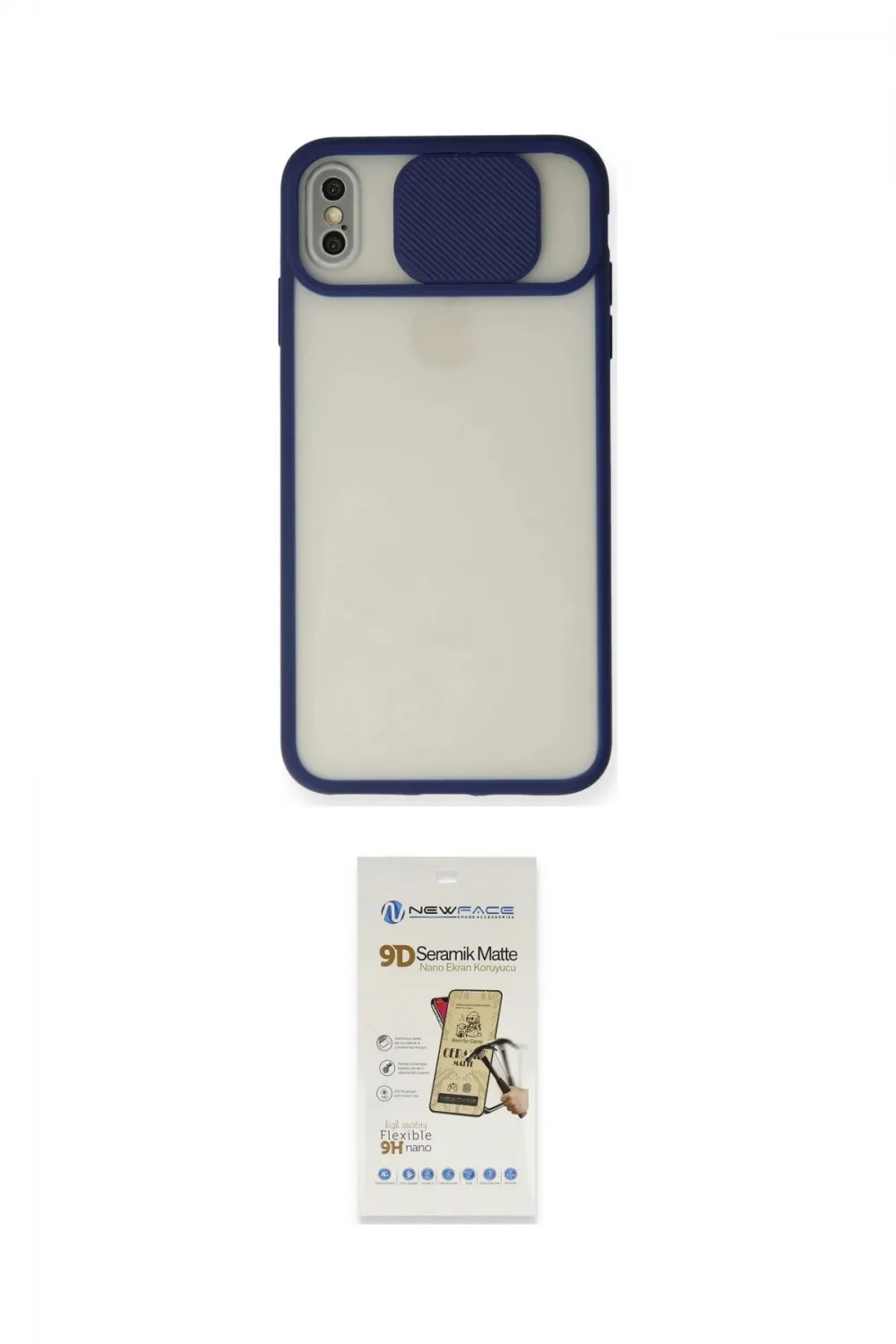 ieg™ iPhone XS Max Kılıf Vadi Çizgi - Siyah Mat Seramik Nano Ekran Koruyucu