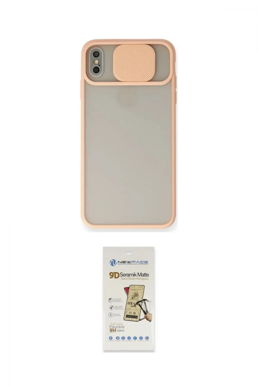 ieg™ iPhone XS Max Kılıf Vadi Çizgi - Siyah Mat Seramik Nano Ekran Koruyucu