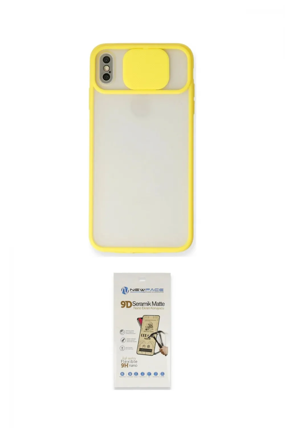ieg™ iPhone XS Max Kılıf Vadi Çizgi - Siyah Mat Seramik Nano Ekran Koruyucu