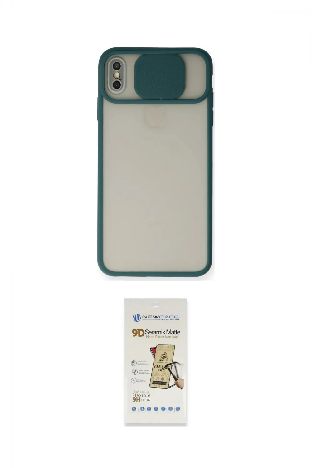ieg™ iPhone XS Max Kılıf Vadi Çizgi - Siyah Mat Seramik Nano Ekran Koruyucu