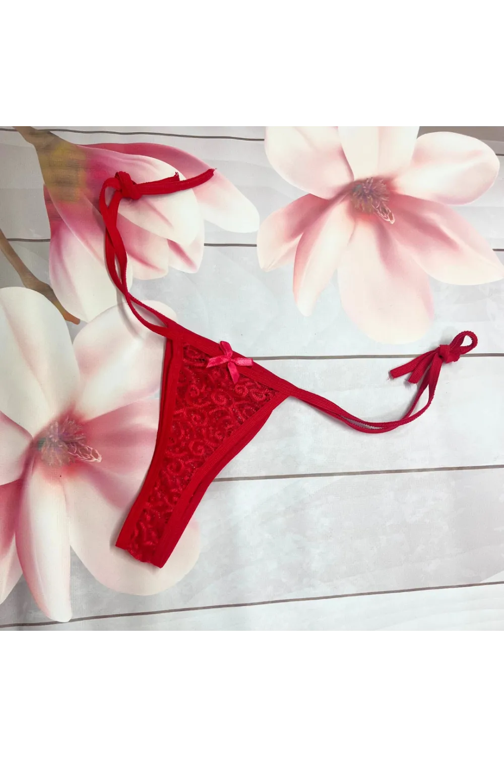 Kadın 3lü Dantelli Yandan Bağlamalı Seksi Tanga IEG0054