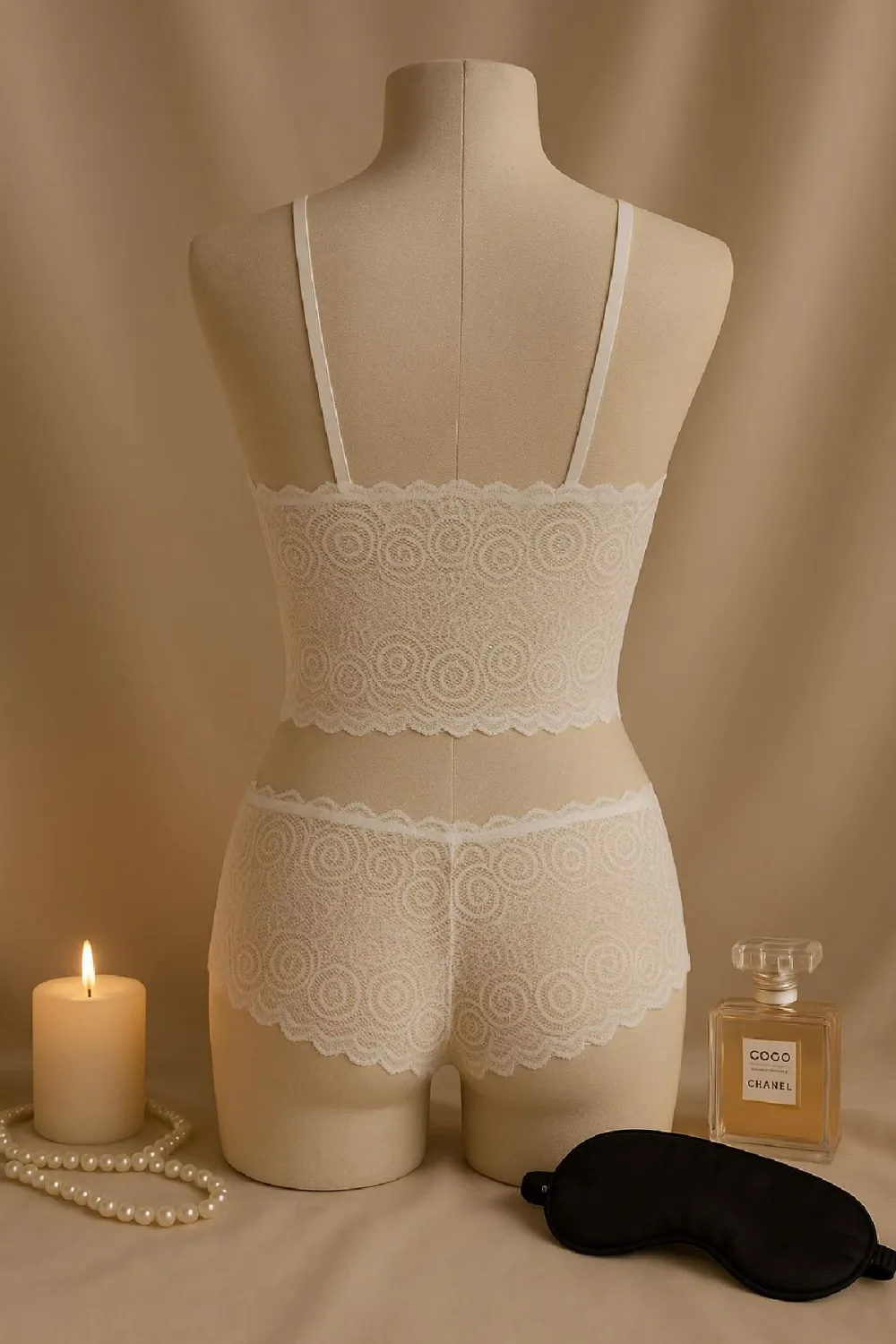 ieg™ Kadın Beyaz Dantel Bralet Şort Takımı – Romantik ve Zarif İç Giyim