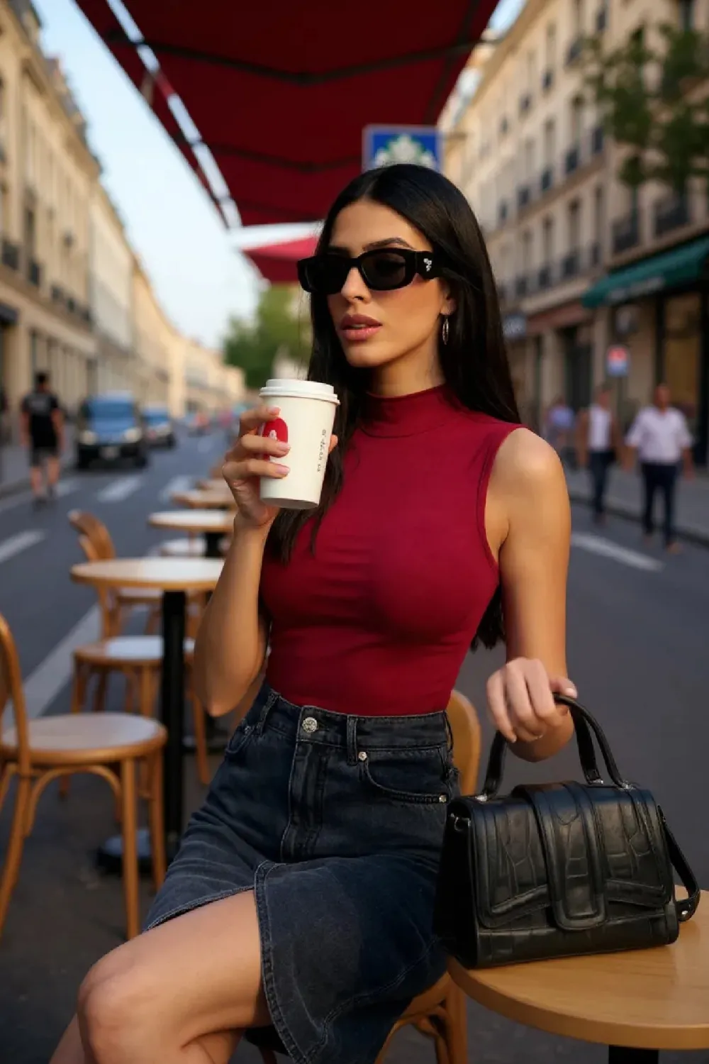 ieg™ Kadın Bordo Kolsuz Balıkçı Yaka Basic Bluz