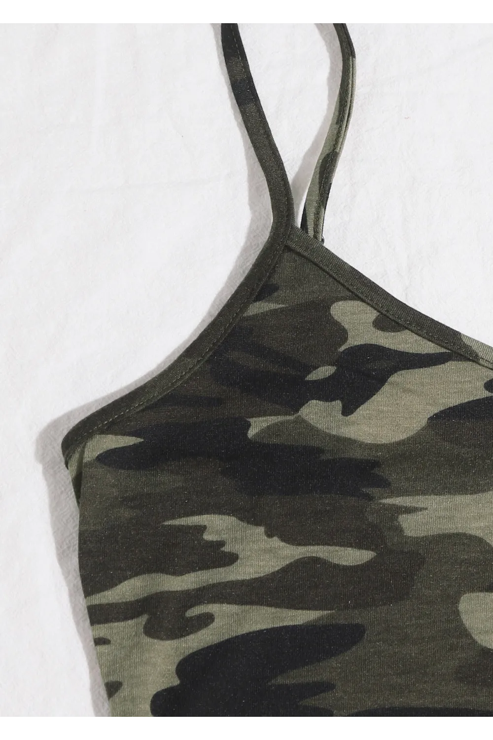 ieg™ Kadın Kamuflaj Desenli Askılı Crop Top ve Şortlu Gecelik Takım