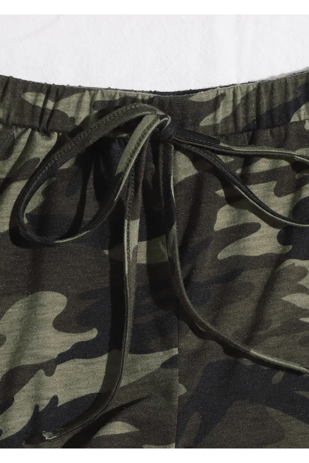 ieg™ Kadın Kamuflaj Desenli Askılı Crop Top ve Şortlu Gecelik Takım