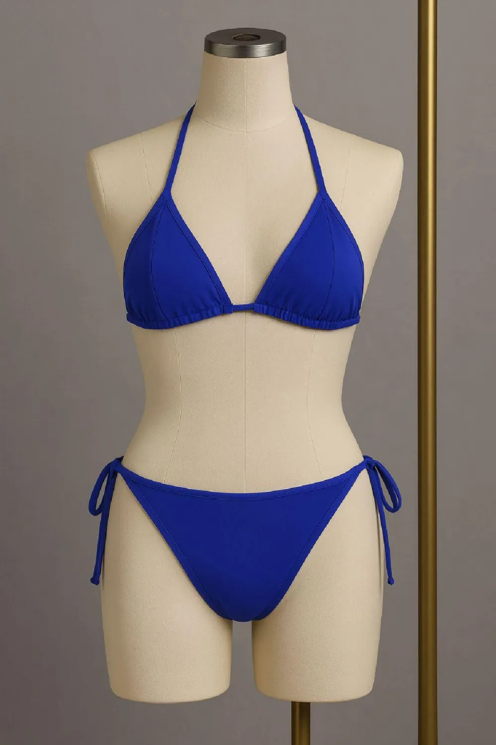 ieg™ Kadın Mavi Yandan ve Boyundan Bağlamalı Bikini Mayo Takımı