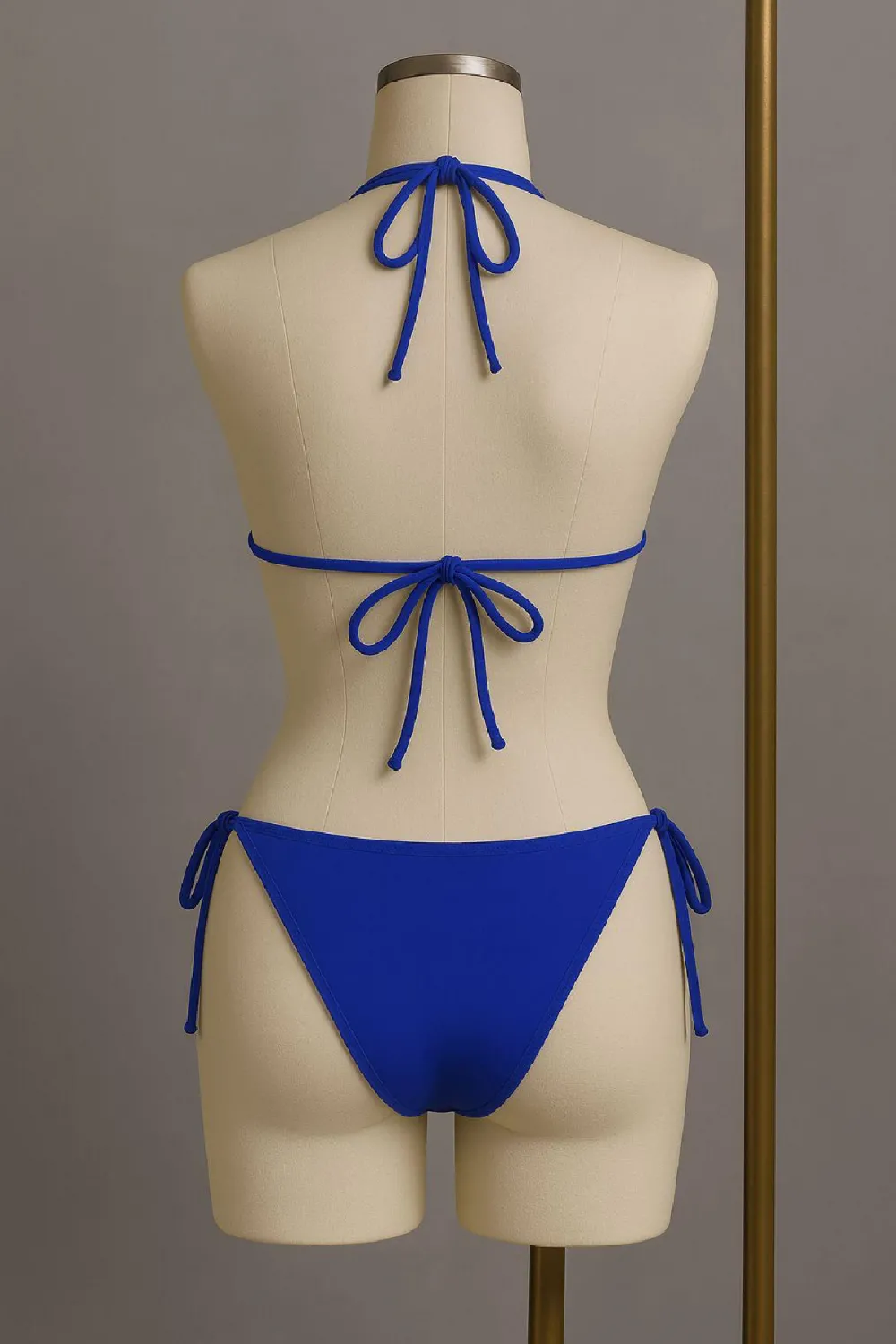ieg™ Kadın Mavi Yandan ve Boyundan Bağlamalı Bikini Mayo Takımı