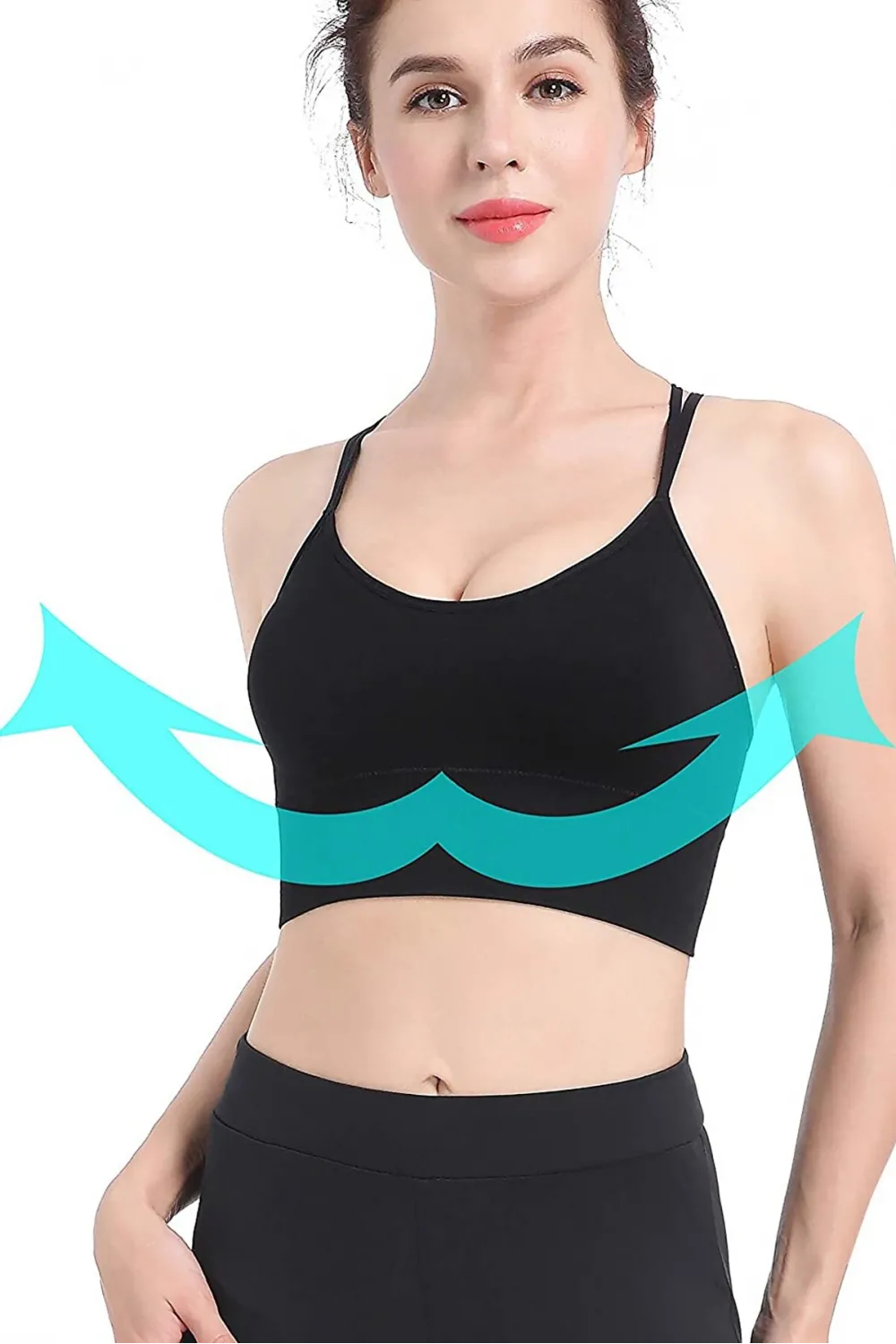 ieg™ Kadın Siyah Çarpraz İpli Spor Büstiyer