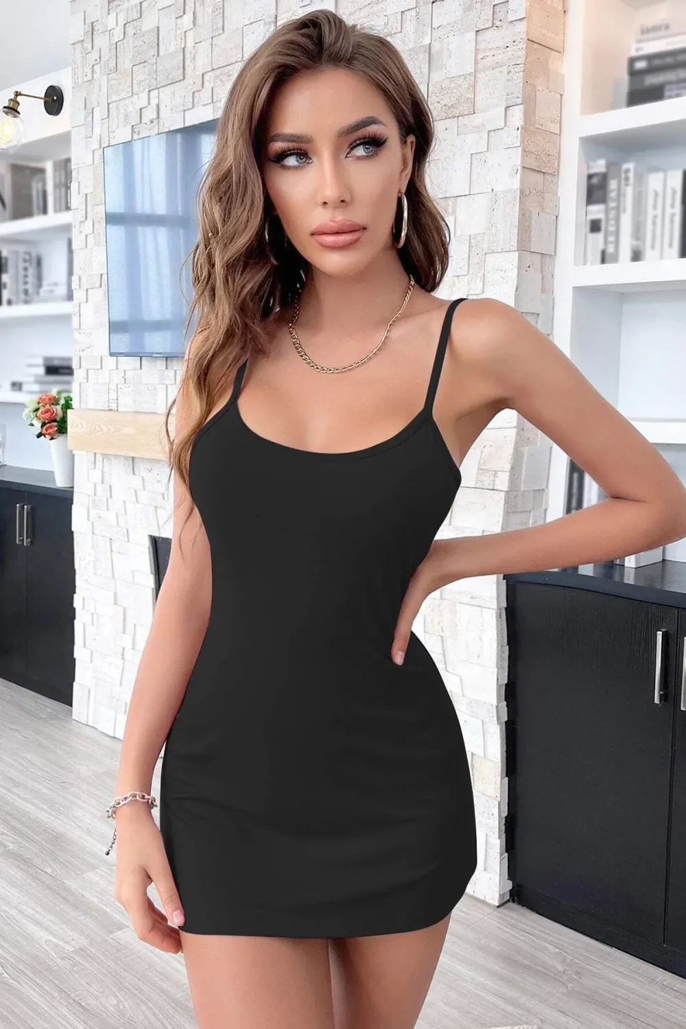 ieg™ Kadın Siyah Sırt Kısmı Komple Dantelli Mini Gecelik