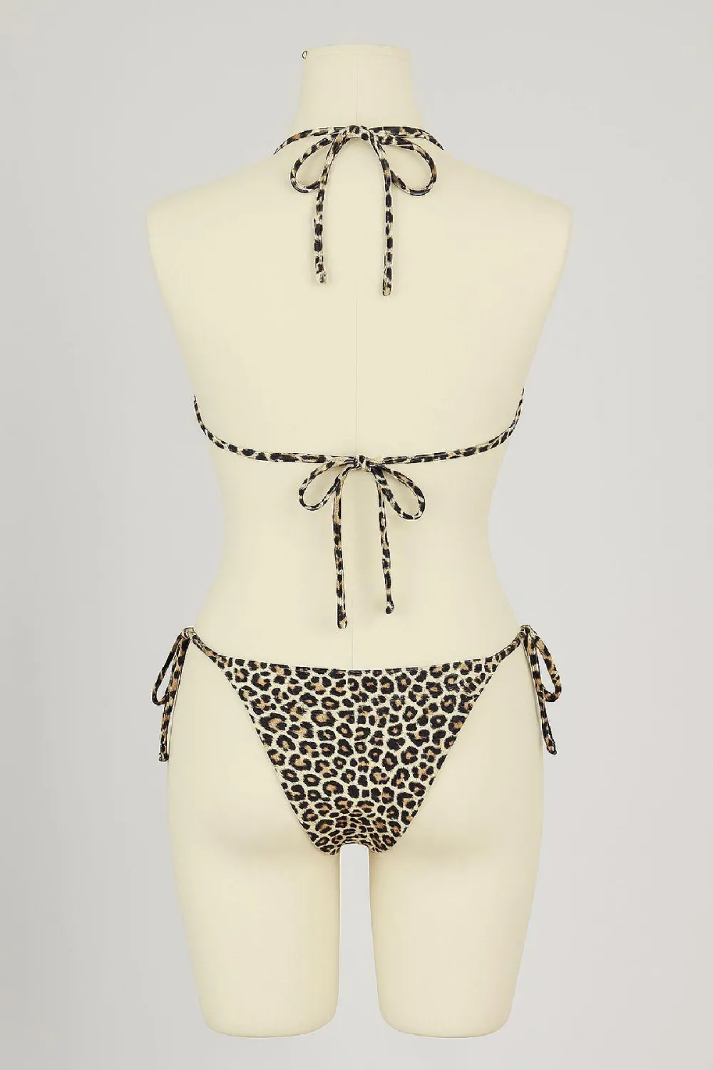 ieg™ Kadın Siyah ve Leopar Detaylı Yandan Bağlamalı Bikini Takımı