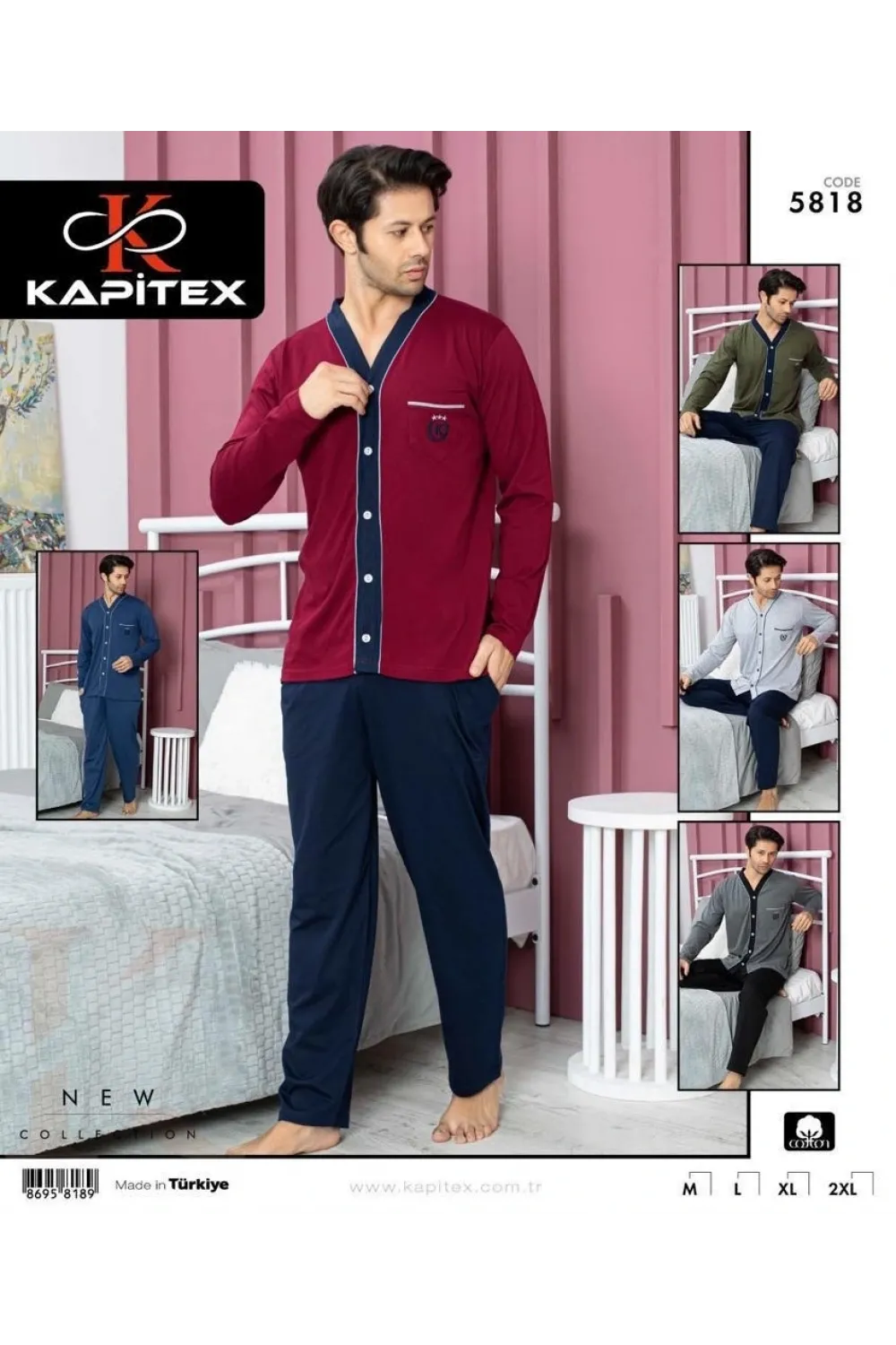 ieg™ Kapitex 5818 Erkek Uzun Kol Patlı Pijama Takımı
