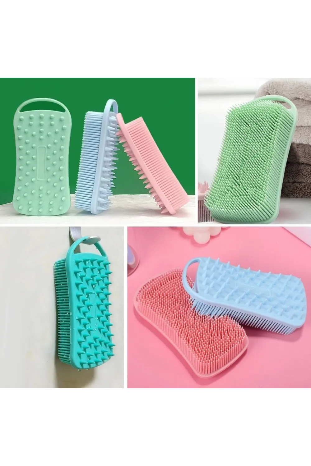 Kendiliğinden Askılı Peeling ve Masaj Etkili Silikon Banyo Vücut Fırçası