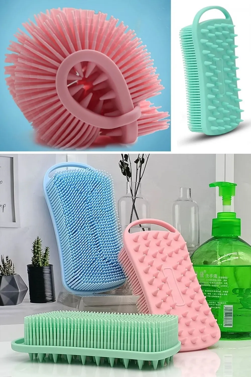 Kendiliğinden Askılı Peeling ve Masaj Etkili Silikon Banyo Vücut Fırçası