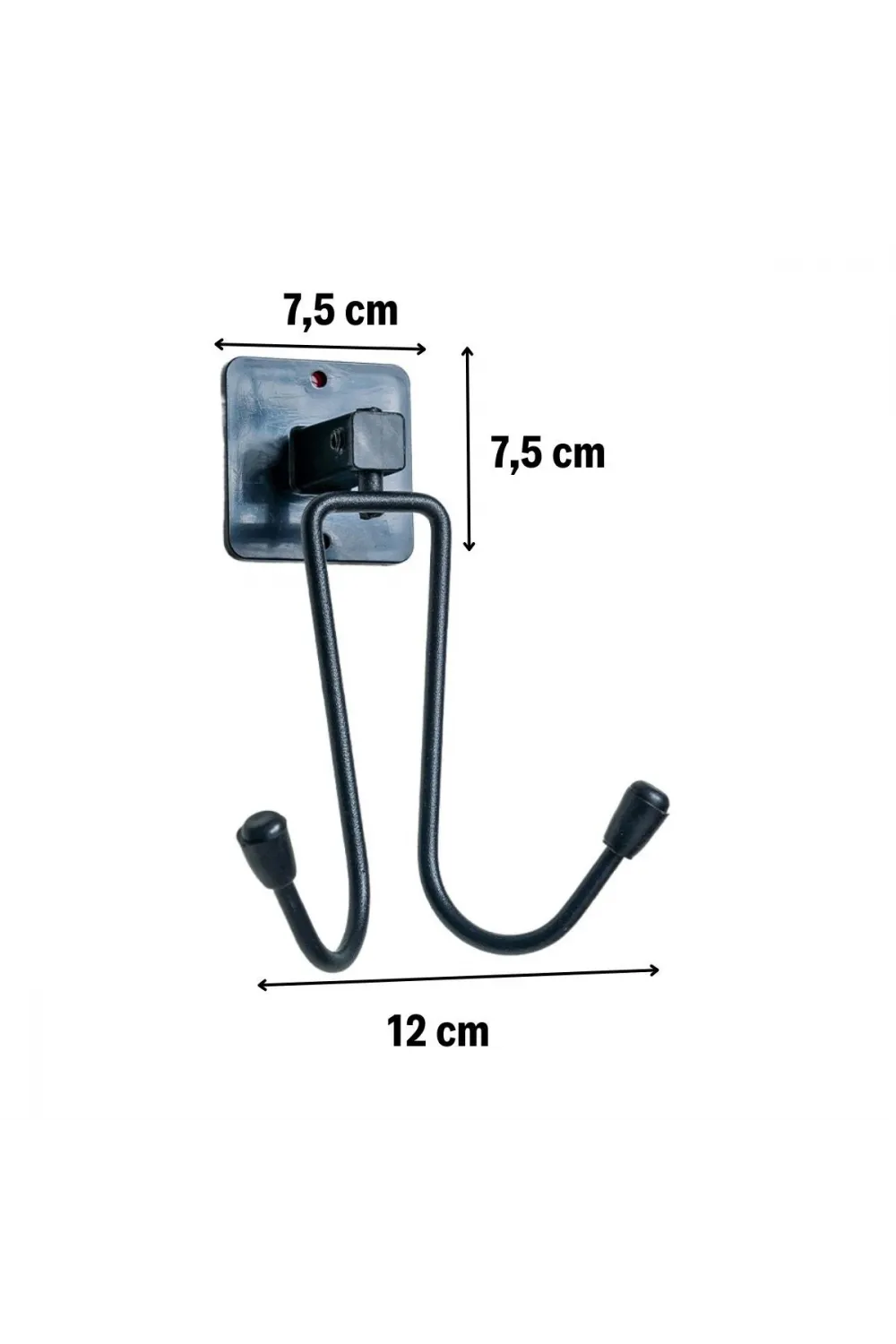 Kendiliğinden Yapışkanlı Siyah Paslanmaz Metal Bornoz ve Havlu Askılığı
