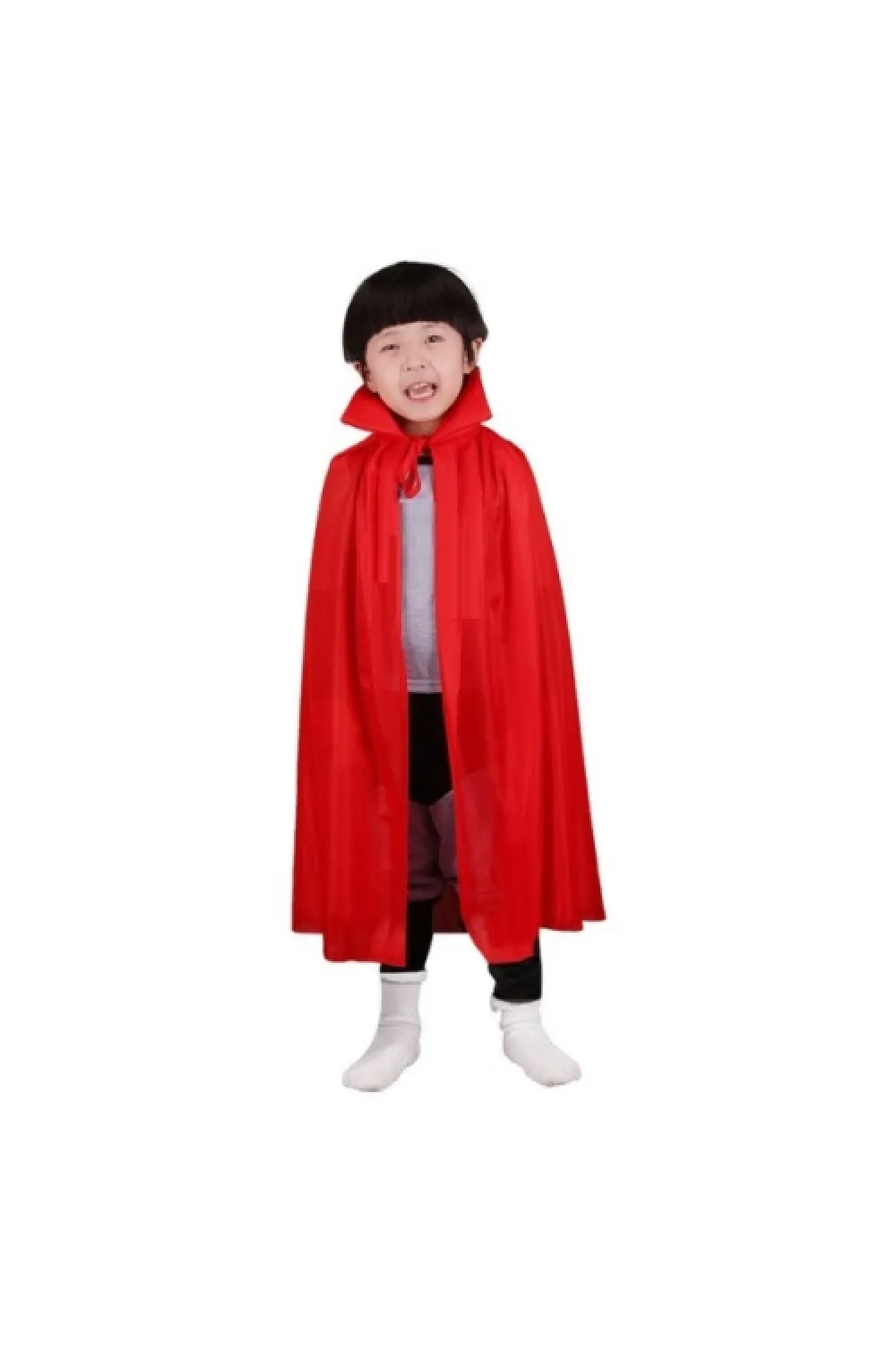 Kırmızı Renk Yakalı Pelerin Çocuk Boy 90 cm