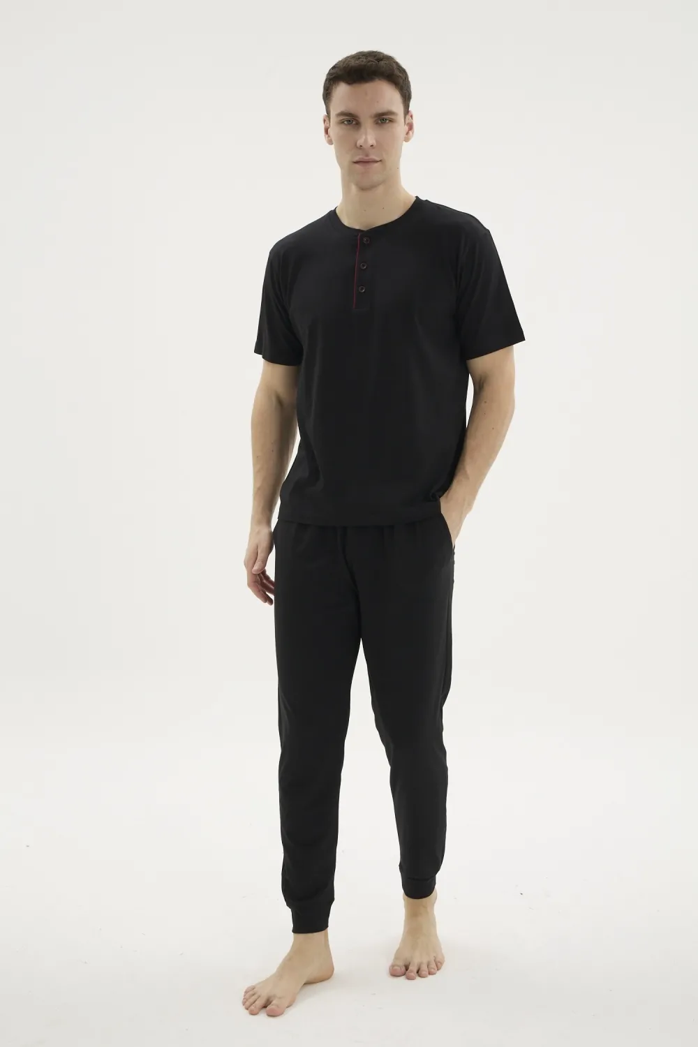ieg™  KKT-26155 Erkek Midi Yaka Pijama Takımı