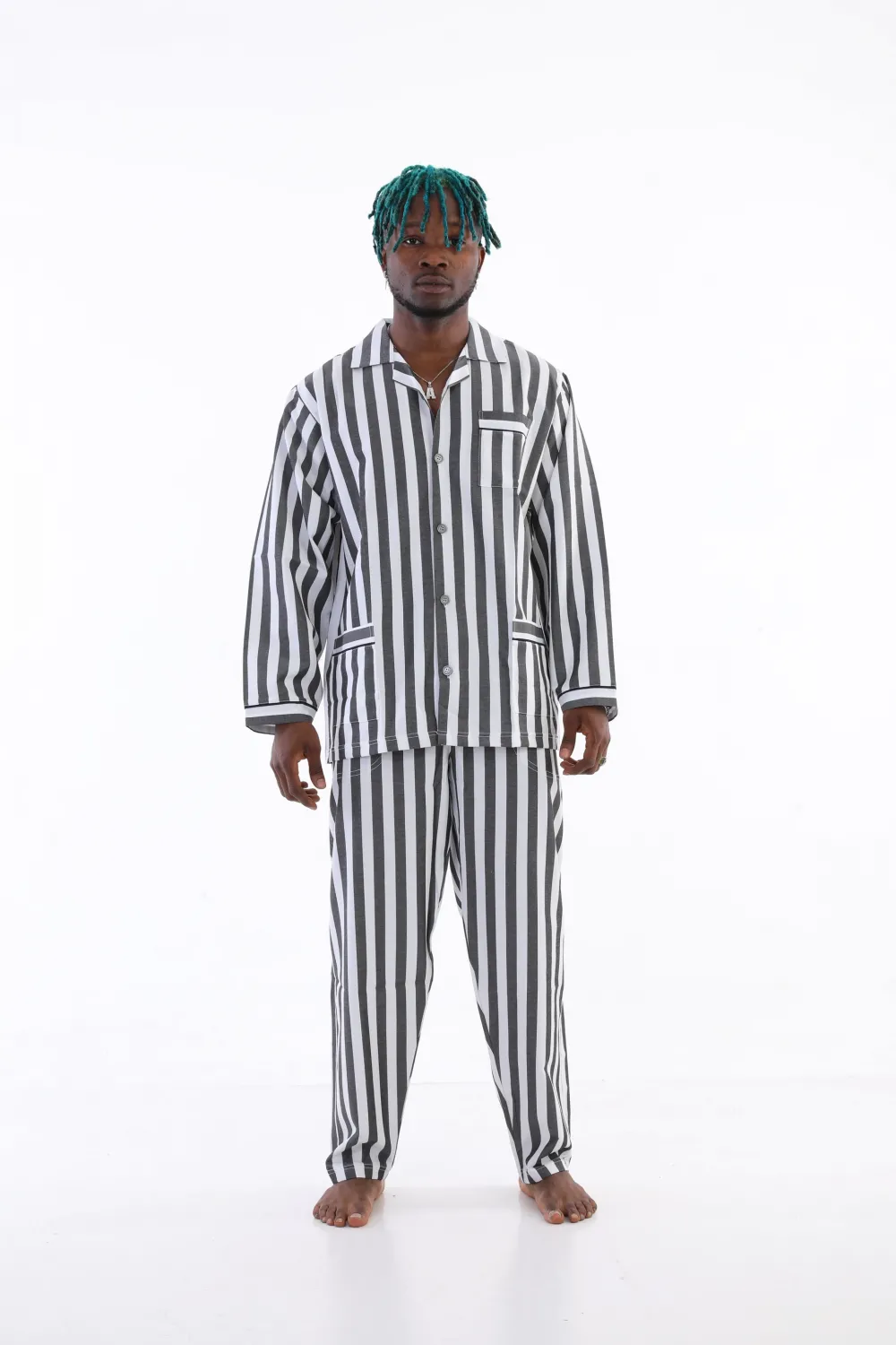 ieg™  4007 Uzun Kol Çizgili Gaffur Erkek Pijama Takım