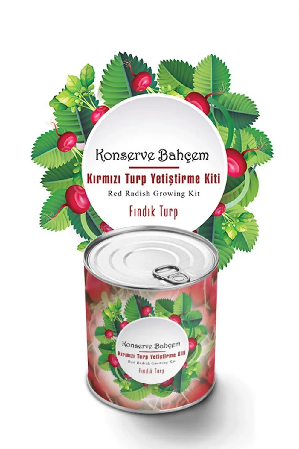 Konserve Bahçem Evde Konservede Fındık Turp Yetiştirme Kiti