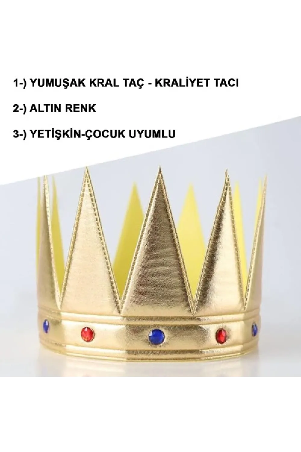 Kral Kraliyet Tacı Yetişkin Çocuk Uyumlu