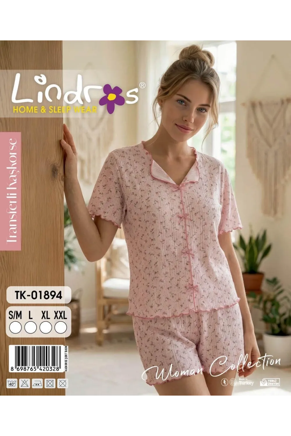 ieg™ Lindros TK-01894 Kadın Kaşkorse Kısa Kol Şort Takım