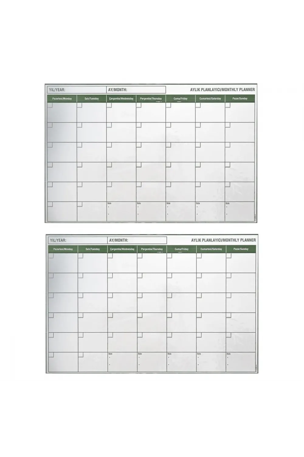 Manyetik Yapışkanlı Bir Aylık Program Planlayıcı Takvim 85x56 cm