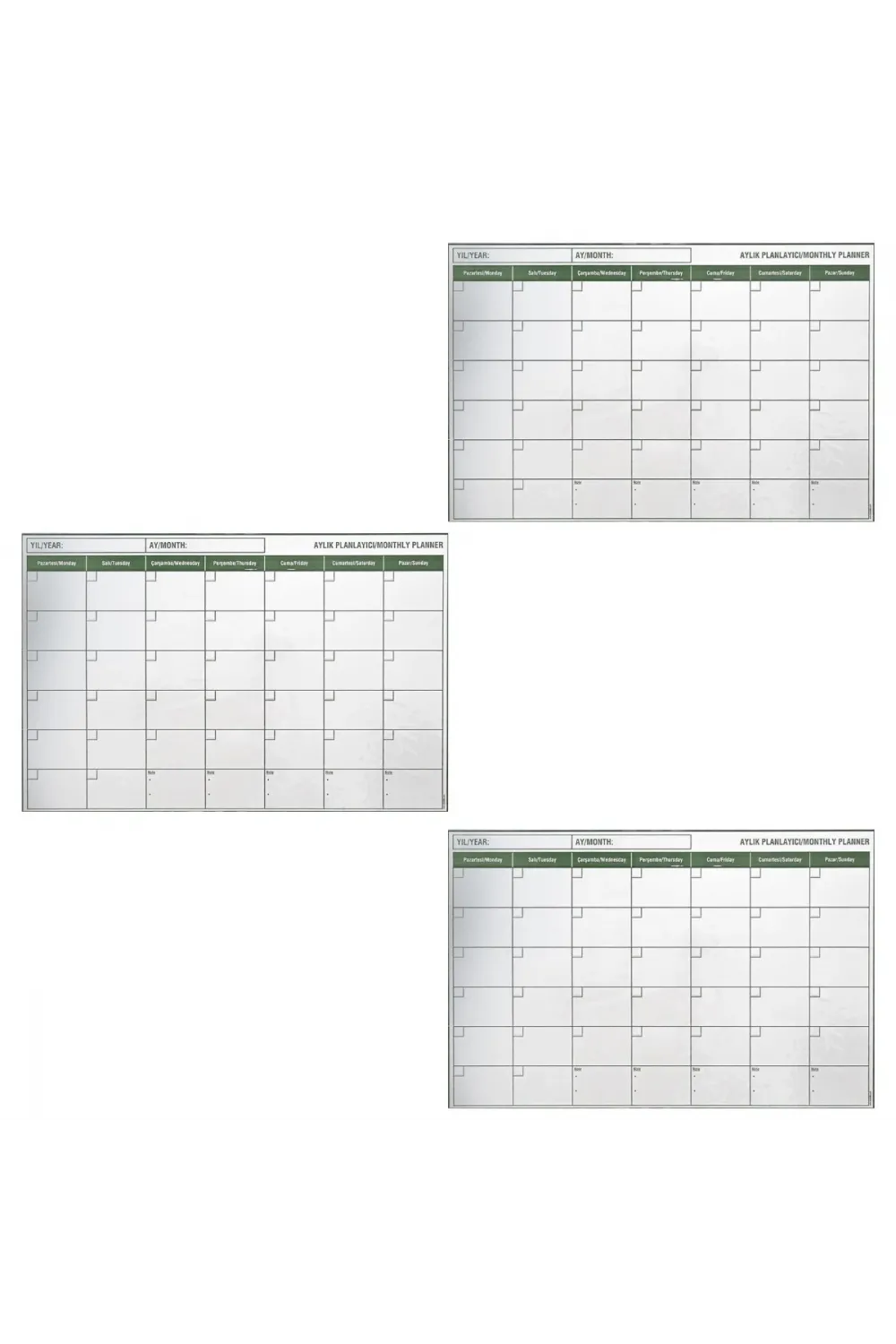 Manyetik Yapışkanlı Bir Aylık Program Planlayıcı Takvim 85x56 cm