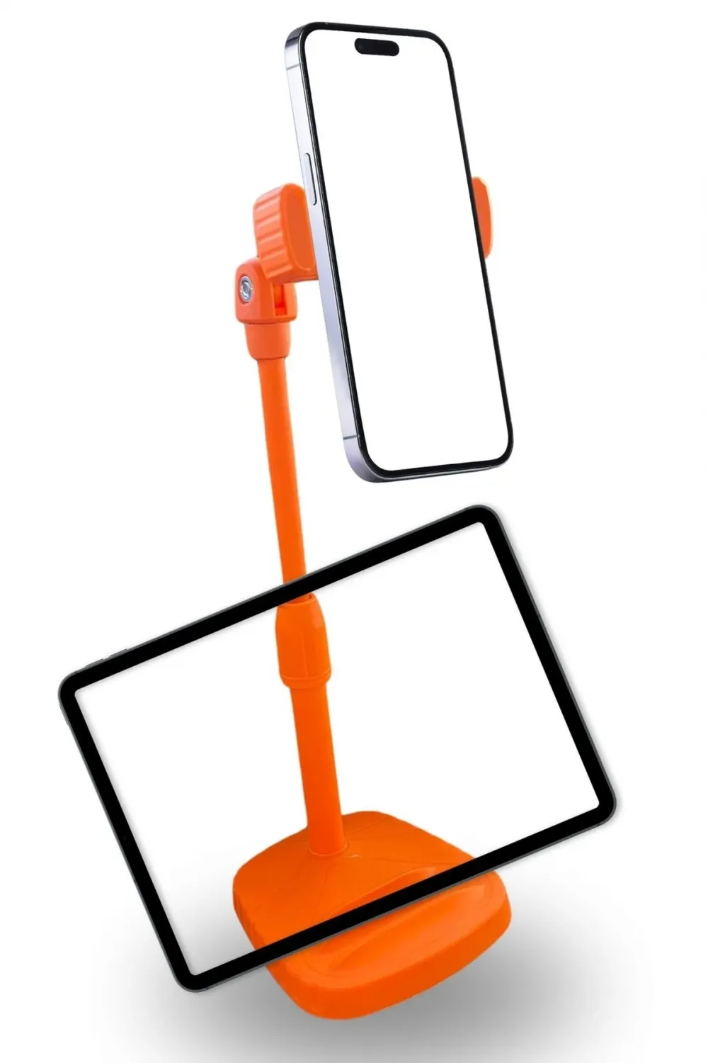 Masa Üstü Tablet ve Telefon Tutucu Plastik Aparat Turuncu Telefon Standı