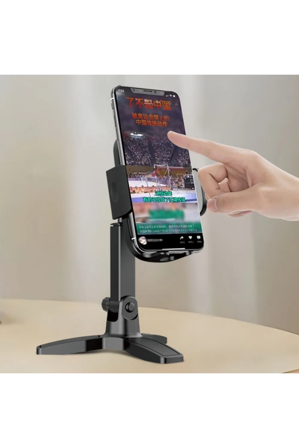 Masaüstü Telefon Standı 360 Derece Dönebilen Başlıklı Ayaklı Telefon Tripodu