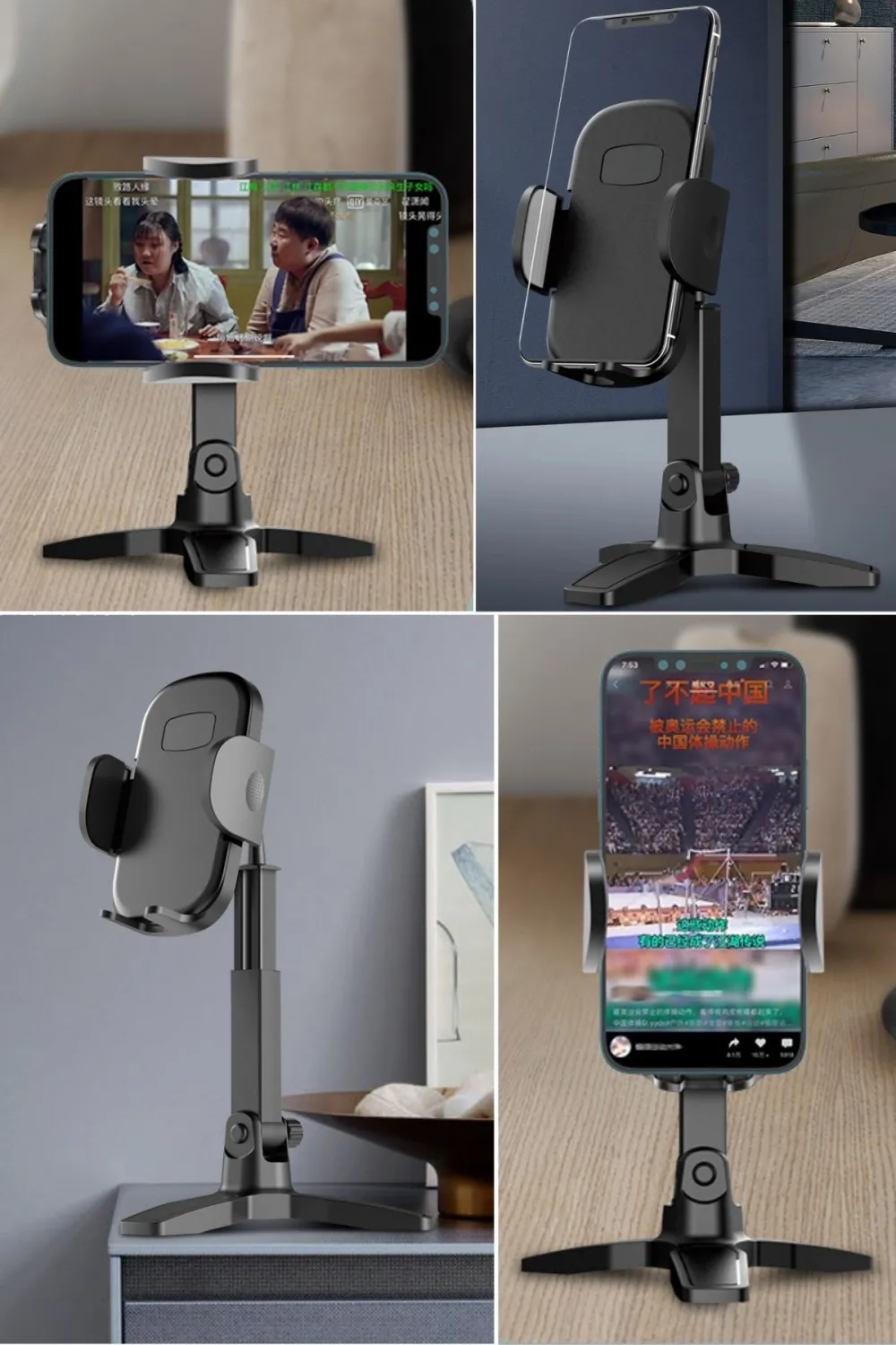 Masaüstü Telefon Standı 360 Derece Dönebilen Başlıklı Ayaklı Telefon Tripodu