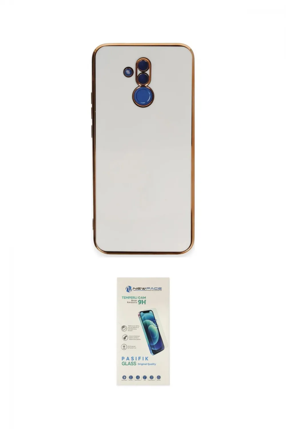 ieg™ Mate 20 Lite Kılıf Yankı Serisi - Şeffaf Pasifik Cam Ekran Koruyucu