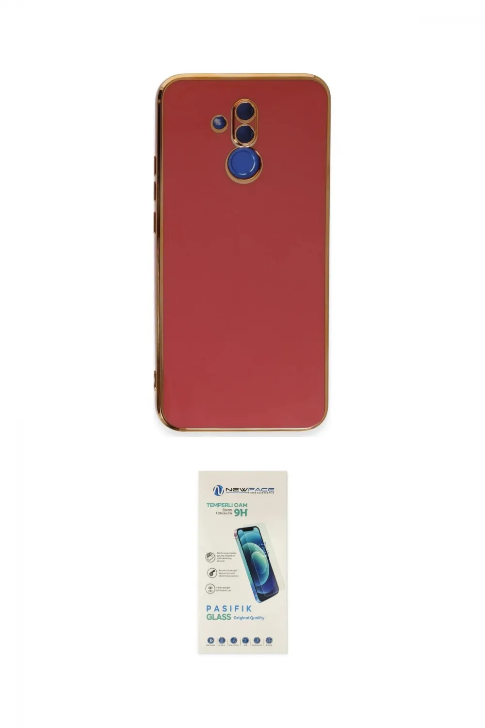 ieg™ Mate 20 Lite Kılıf Yankı Serisi - Şeffaf Pasifik Cam Ekran Koruyucu