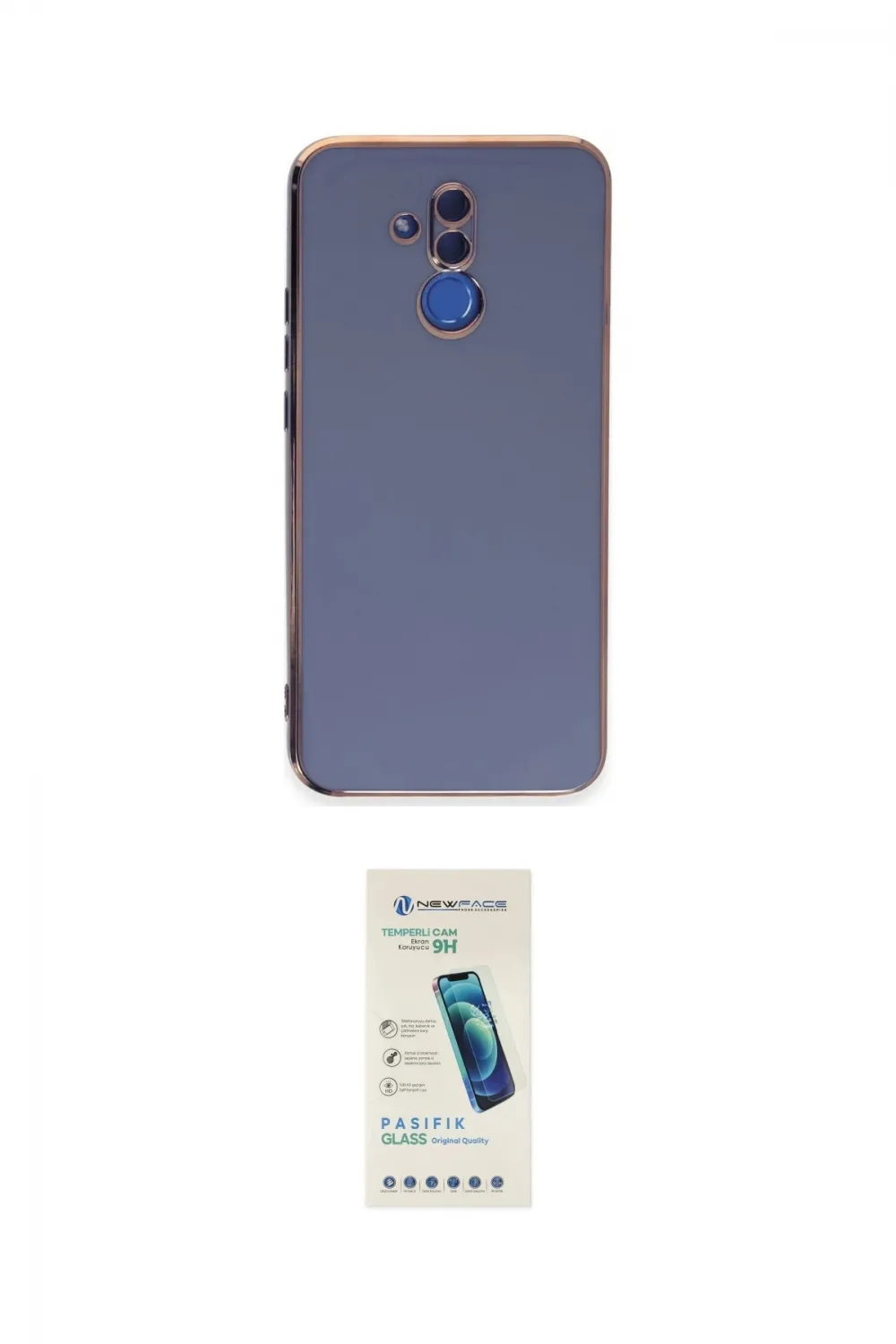 ieg™ Mate 20 Lite Kılıf Yankı Serisi - Şeffaf Pasifik Cam Ekran Koruyucu