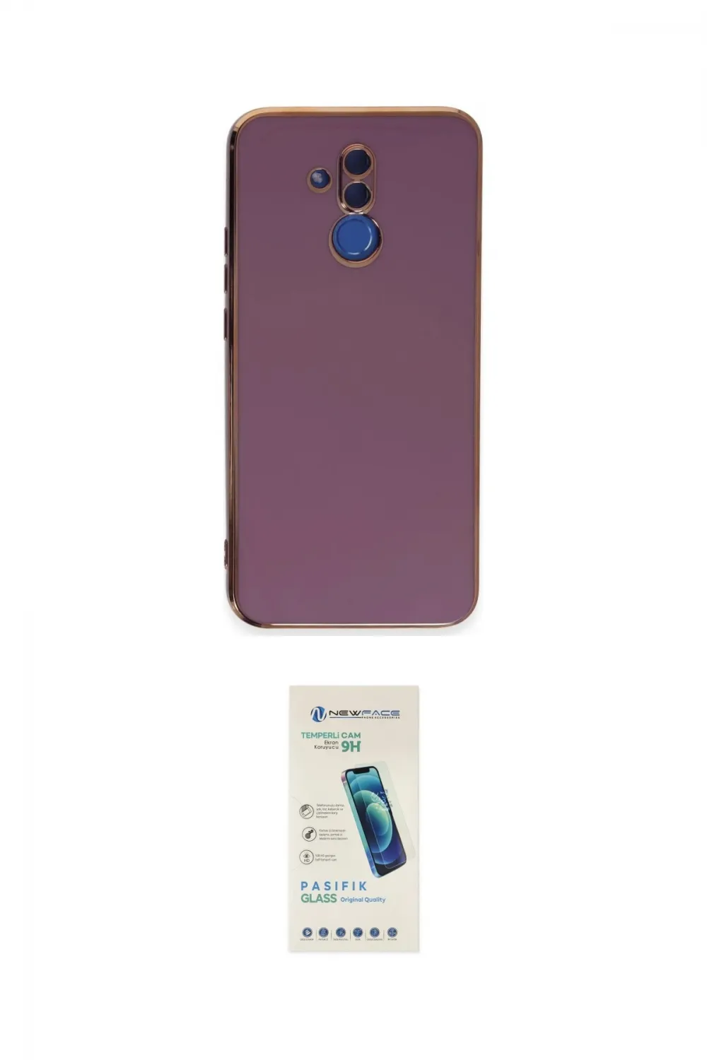 ieg™ Mate 20 Lite Kılıf Yankı Serisi - Şeffaf Pasifik Cam Ekran Koruyucu